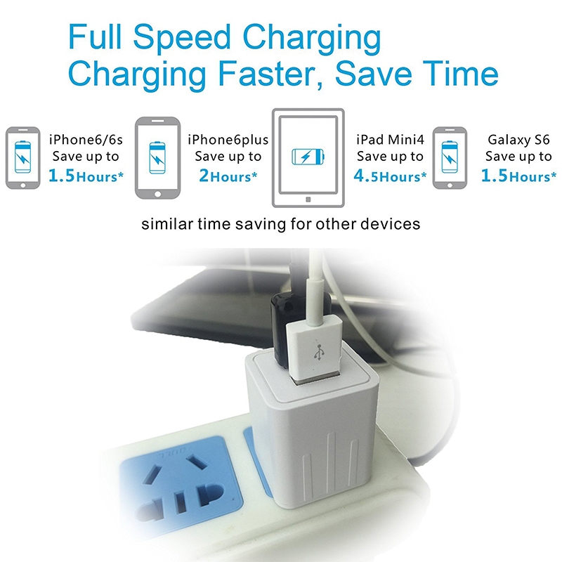 5V2.1A 3C/FCC certification 2-Port Dual USB Wall Charger with Smart Technology for iPhone 7 / 6s / Plus, iPad Series, Galaxy S & Note Series, HTC, LG, Nexus and More 5V2.1A 3C/FCC certification 2-Port Dual USB Wall Charger with Smart Technology for iPhone 7 / 6s / Plus, iPad Series, Galaxy S & Note Series, HTC, LG, Nexus and More